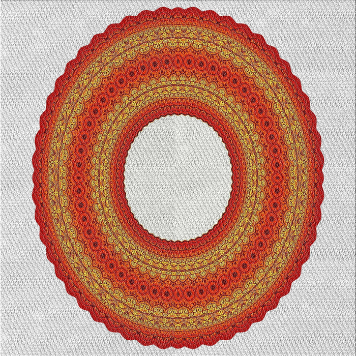 Square Patterned Red Novelty Rug, pat1021