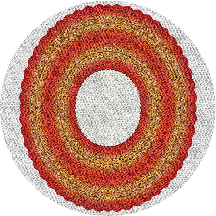 Square Machine Washable Transitional Red Rug, wshpat1021