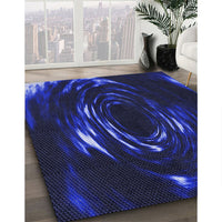 Patterned Sapphire Blue Rug, pat1022blu