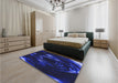 Patterned Sapphire Blue Rug in a Bedroom, pat1022blu