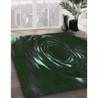 Patterned Medium Forest Green Rug, pat1022grn