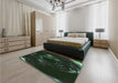 Patterned Medium Forest Green Rug in a Bedroom, pat1022grn