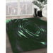 Machine Washable Transitional Medium Forest Green Rug in a Family Room, wshpat1022grn