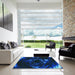 Square Patterned Blue Rug in a Living Room, pat1022lblu