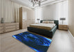 Patterned Blue Rug in a Bedroom, pat1022lblu