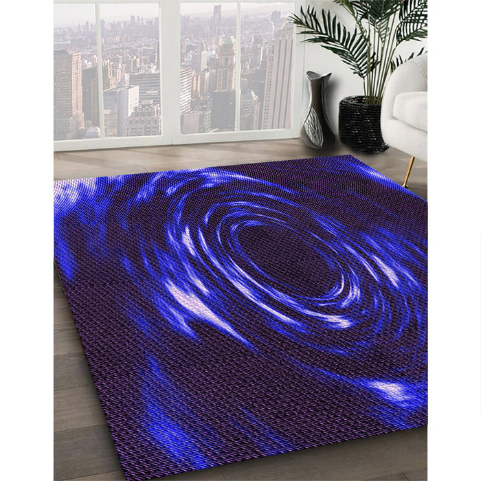 Machine Washable Transitional Amethyst Purple Rug in a Family Room, wshpat1022pur
