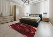 Patterned Dark Red Rug in a Bedroom, pat1022rd