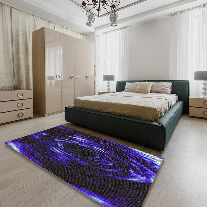 Patterned Purple Novelty Rug in a Bedroom, pat1022
