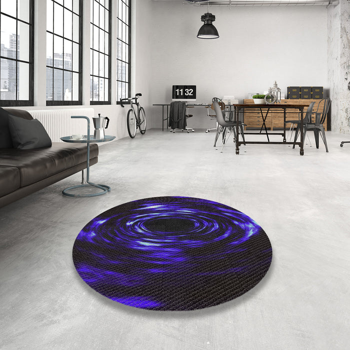 Round Patterned Purple Novelty Rug in a Office, pat1022