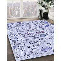 Patterned Lavender Blue Rug, pat1023blu