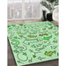 Patterned Mint Green Rug in Family Room, pat1023grn