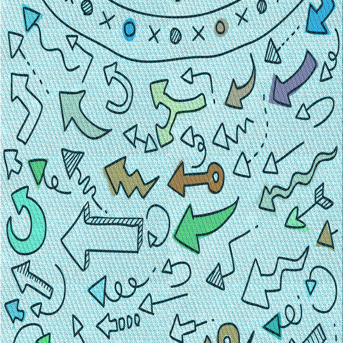 Patterned Electric Blue Rug, pat1023lblu