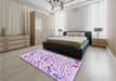 Patterned Lilac Purple Rug in a Bedroom, pat1023pur