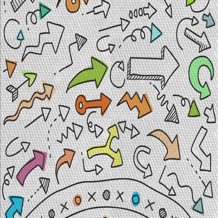 Patterned Pearl White Beige Novelty Rug, pat1023