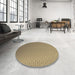 Round Patterned Brown Rug in a Office, pat1024brn