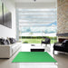 Square Patterned Neon Green Rug in a Living Room, pat1024grn