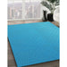 Patterned Deep Sky Blue Rug in Family Room, pat1024lblu