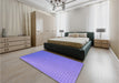 Patterned Purple Mimosa Purple Rug in a Bedroom, pat1024pur