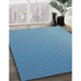 Patterned Crystal Blue Novelty Rug in Family Room, pat1024