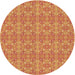 Square Patterned Orange Rug, pat1025brn