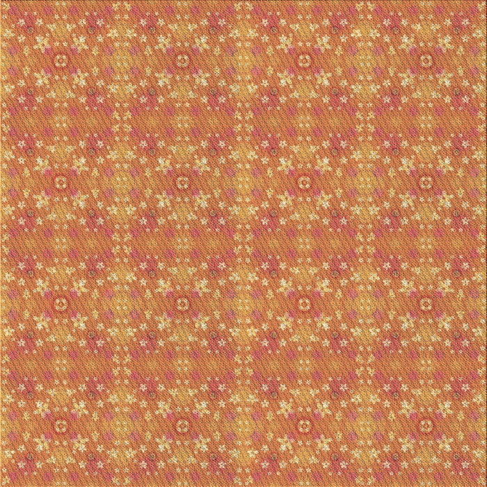 Round Patterned Orange Rug, pat1025brn