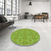 Machine Washable Transitional Green Rug in a Washing Machine, wshpat1025grn