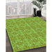 Patterned Green Rug in Family Room, pat1025grn