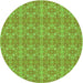 Square Patterned Green Rug, pat1025grn