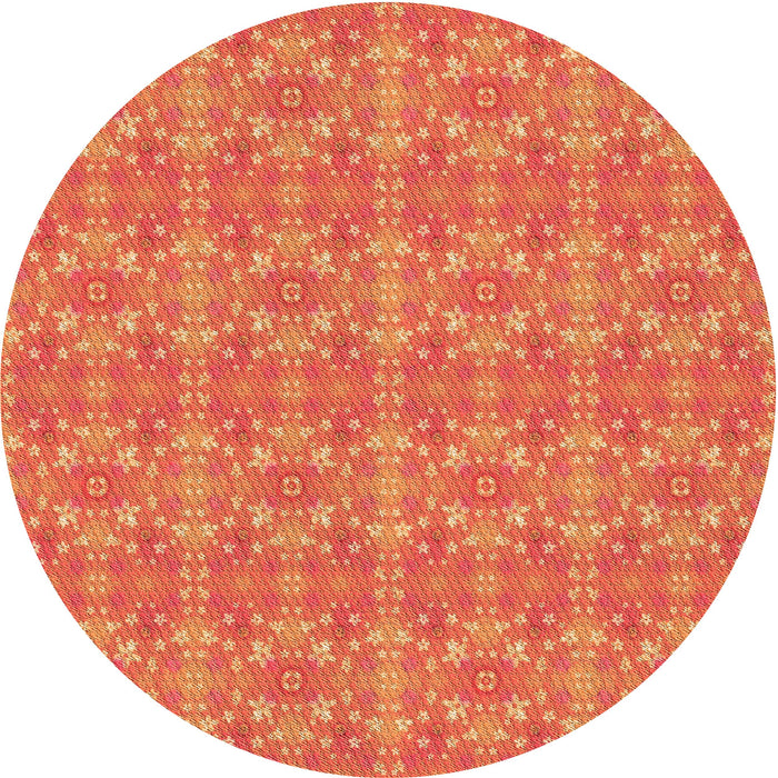 Square Patterned Orange Rug, pat1025org