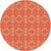 Square Patterned Orange Rug, pat1025org