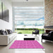 Square Patterned Deep Pink Rug in a Living Room, pat1025pur