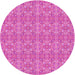 Square Patterned Deep Pink Rug, pat1025pur