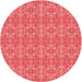 Square Patterned Red Rug, pat1025rd