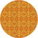 Square Patterned Orange Red Orange Rug, pat1025yw