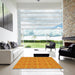 Machine Washable Transitional Orange Red Orange Rug in a Kitchen, wshpat1025yw