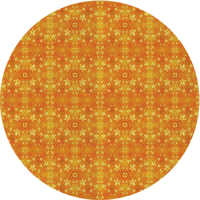 Square Machine Washable Transitional Orange Red Orange Rug in a Living Room, wshpat1025yw