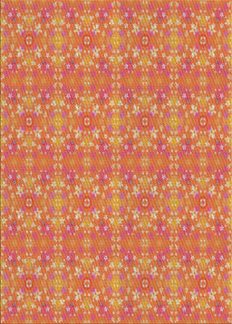 Machine Washable Transitional Fire Red Rug, wshpat1025