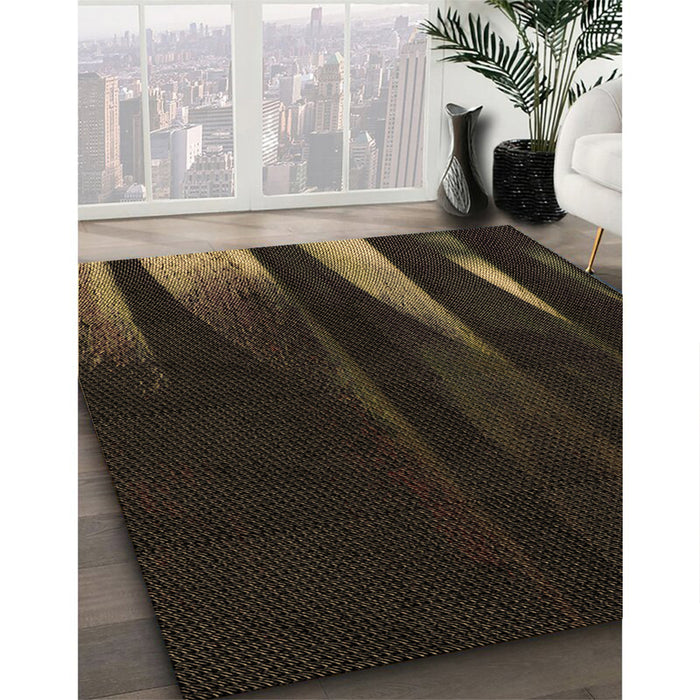 Machine Washable Transitional Midnight Gray Rug in a Family Room, wshpat1026brn