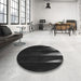 Round Patterned Black Rug in a Office, pat1026gry