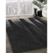 Patterned Black Rug in Family Room, pat1026gry