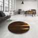 Round Patterned Saddle Brown Rug in a Office, pat1026org