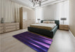 Patterned Deep Purple Rug in a Bedroom, pat1026pur