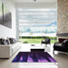 Square Patterned Deep Purple Rug in a Living Room, pat1026pur