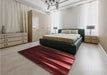 Patterned Dark Scarlet Red Rug in a Bedroom, pat1026rd