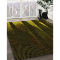 Patterned Dark Bronze Brown Rug, pat1026yw