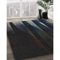 Patterned Black Novelty Rug, pat1026