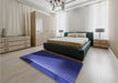 Patterned Denim Dark Blue Rug in a Bedroom, pat1027blu