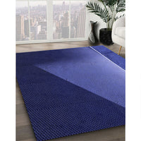 Patterned Denim Dark Blue Rug, pat1027blu