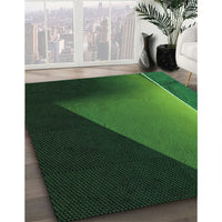 Patterned Dark Forest Green Rug, pat1027grn