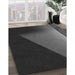 Patterned Charcoal Black Rug in Family Room, pat1027gry